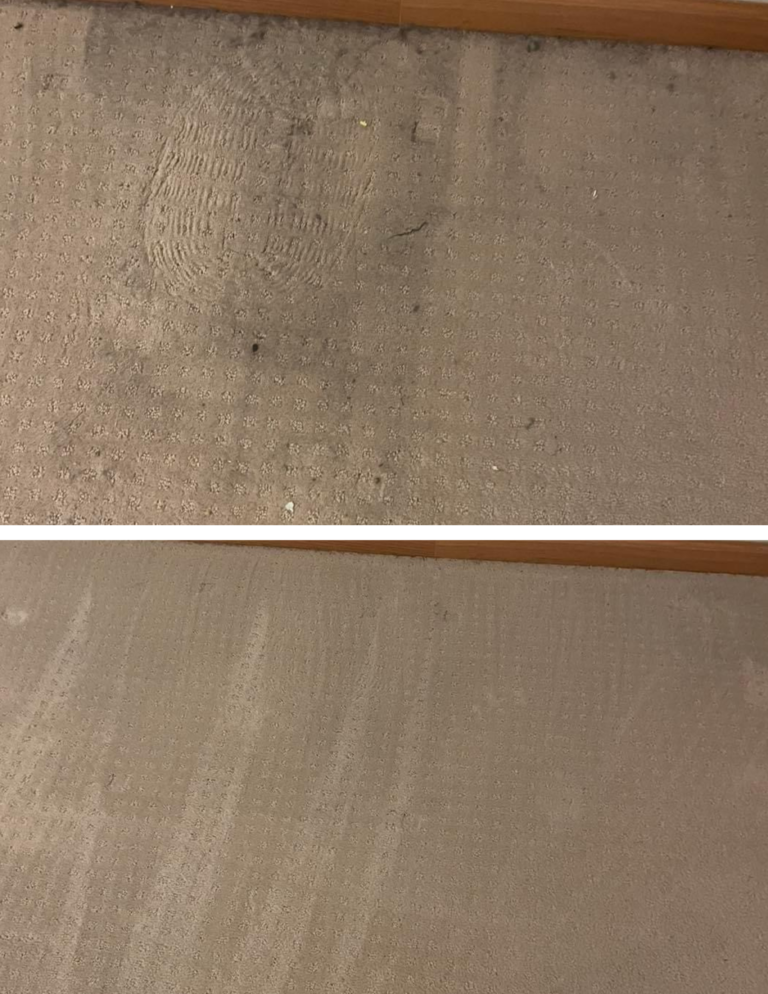 A&H Natural Cleaning carpet before and after