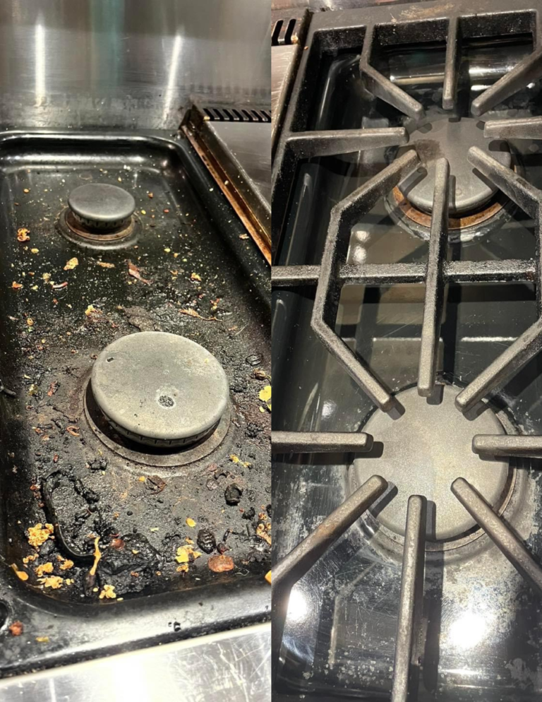 A&H Natural Cleaning oven before and after